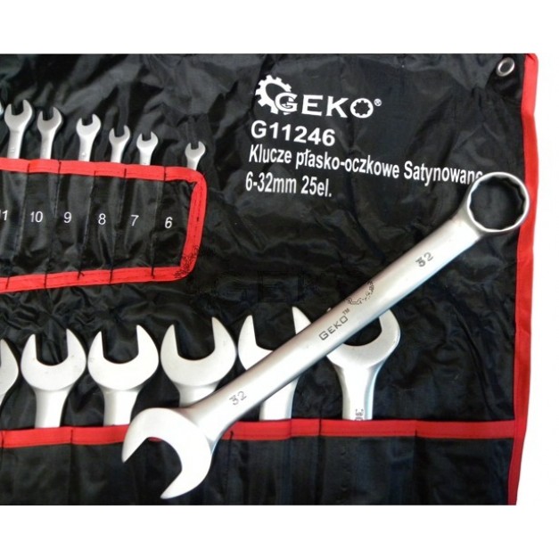 Geko 25 részes csillag-villás kulcskészlet, 6-32mm