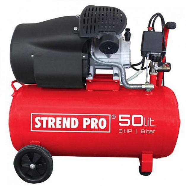 Strend Pro 50 literes 2 hengeres olajos kompresszor 8 BAR/ 2,2 Kw