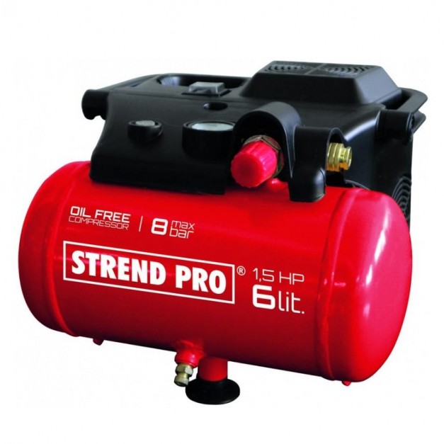 Strend Pro 6 literes 1100 w-os olajmentes kompresszor 8Bar
