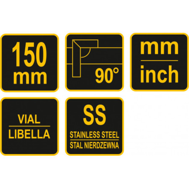 Vorel libellás derékszög 150 mm