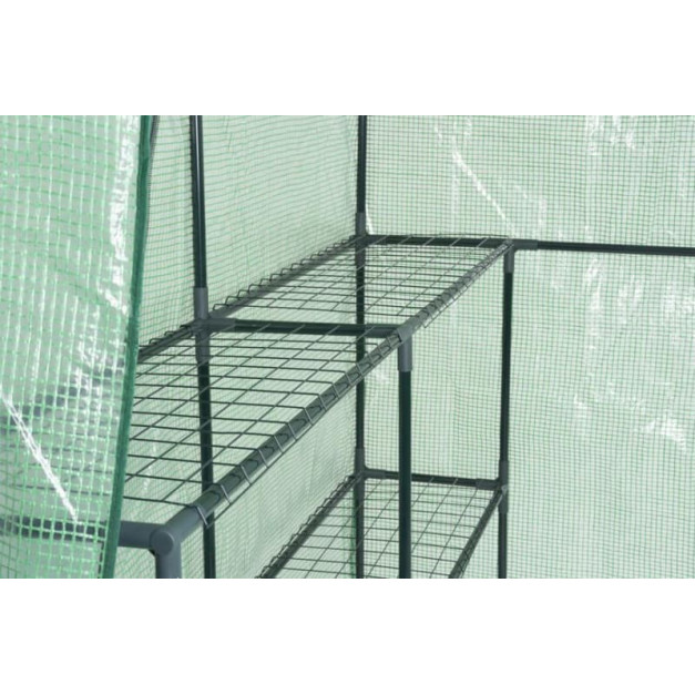 Strend Pro PE fóliasátor paradicsomsátor  193x142x142 + polcok