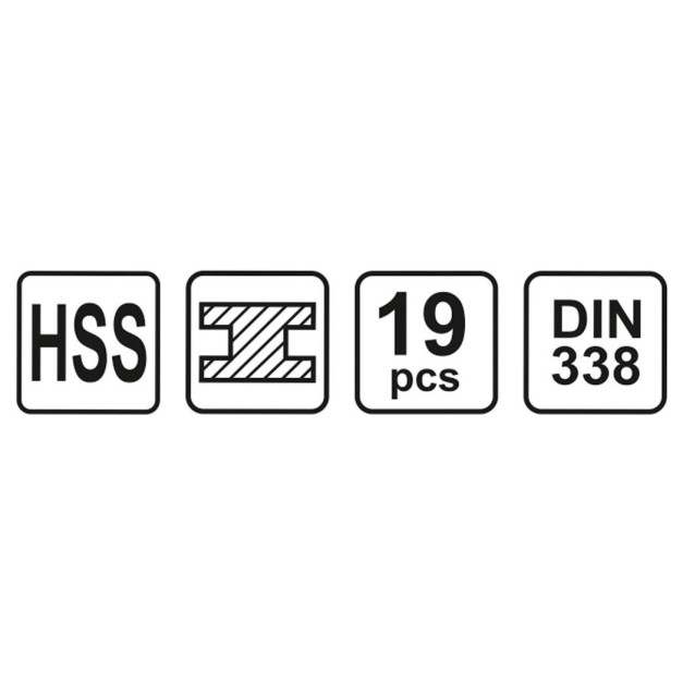 STHOR HSS fúrószárkészlet 1-10mm 19 db