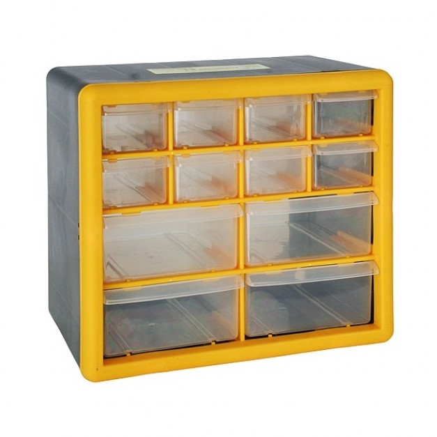 STR 12 fiókos szortimenter , 265x160x235mm, max 12kg