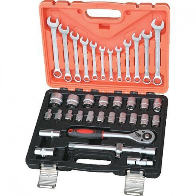 STR villáskulcs készlet 8-19mm- és dugókulcs készlet 1/2" , 37 részes
