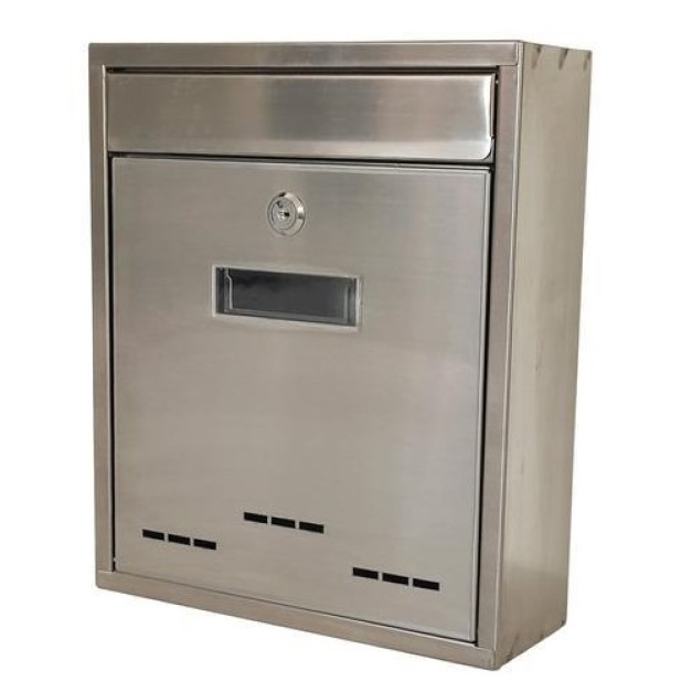 Strend Pro rozsdamentes INOX fém postaláda, zárható, 310x260x90 mm