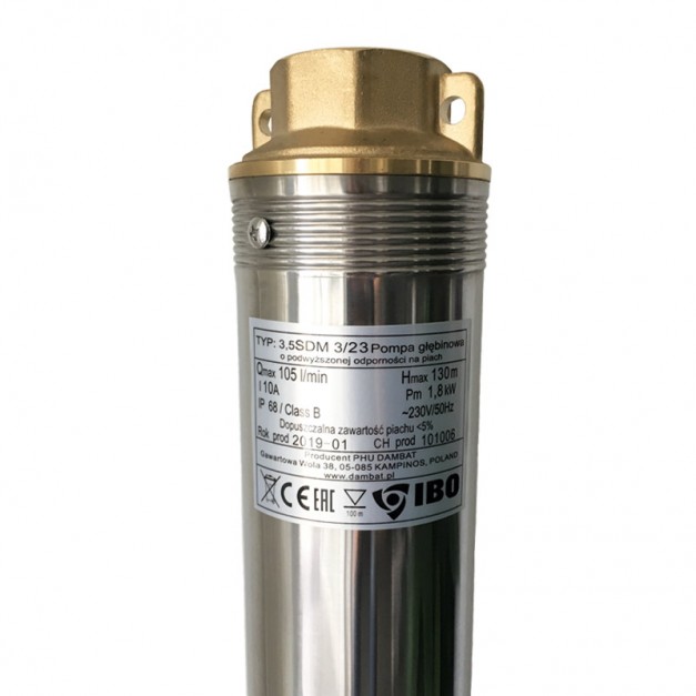 IBO csőkút szivattyú 3,5" homoktűrő 1800W 6300L/óra