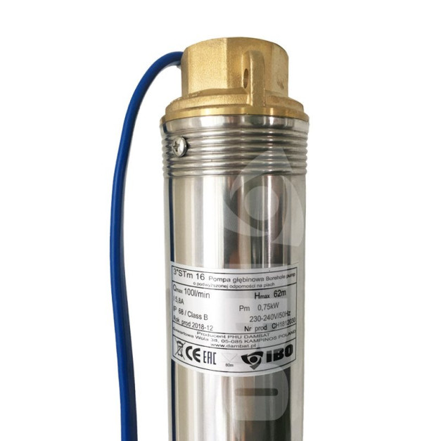 IBO 3"-os csőkútszivattyú 750W / 6000 L/h