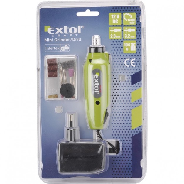 Extol mini köszörű és fúró, tartozékokkal