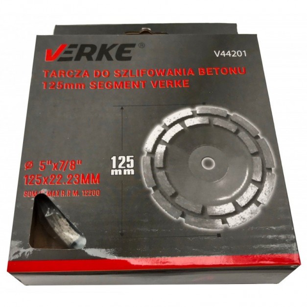 Verke betoncsiszoló gyémánttárcsa 125 mm (Dupla)