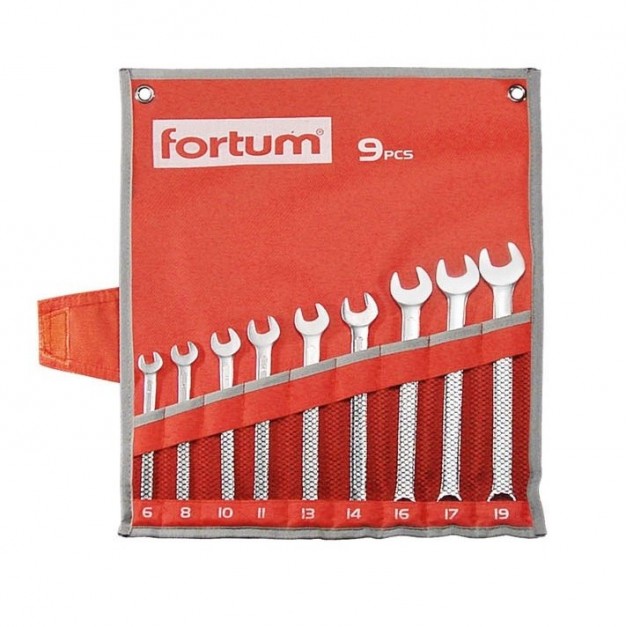 Fortum 9 részes csillag-villás kulcs készlet 6-19mm