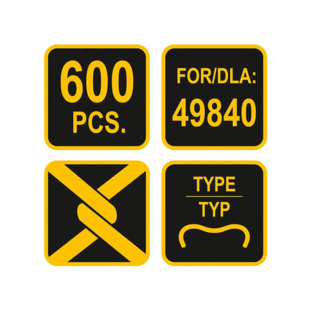 Vorel Drótfűző kapocs E-típusú 600 db (49840 fogóhoz)