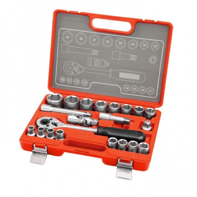 Extol Premium dugókulcs klt., CV., racsnis 45fog ; 1/2" 21db