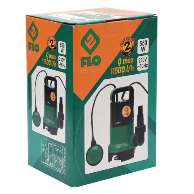 FLO úszókapcsolós búvárszivattyú 550W 11500L/óra