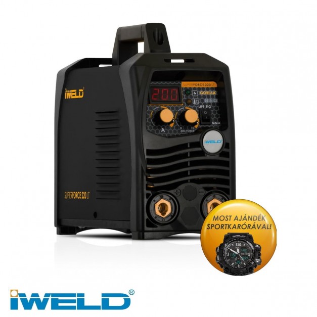 Iweld Gorilla 200 Amperos inverteres hegesztő + munkakábelek