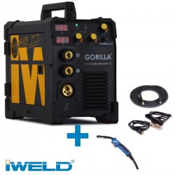 Iweld Gorilla 190A-os MIG/MMA ALUFLUX CO hegesztő + tartozékok