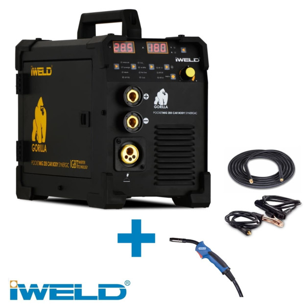Iweld Gorilla 190A-os MIG/MMA inverteres szinergikus hegesztő szett