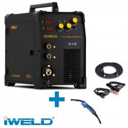Iweld Gorilla 200A-os ALUFLUX MIG/MMA kétfunkciós hegesztő + szett