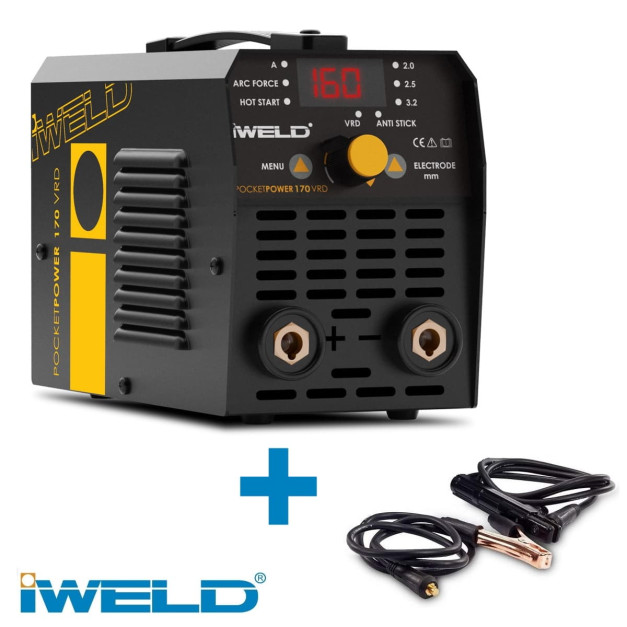 Iweld Gorilla 160 Amperos inverteres MMA hegesztő + munkakábelek