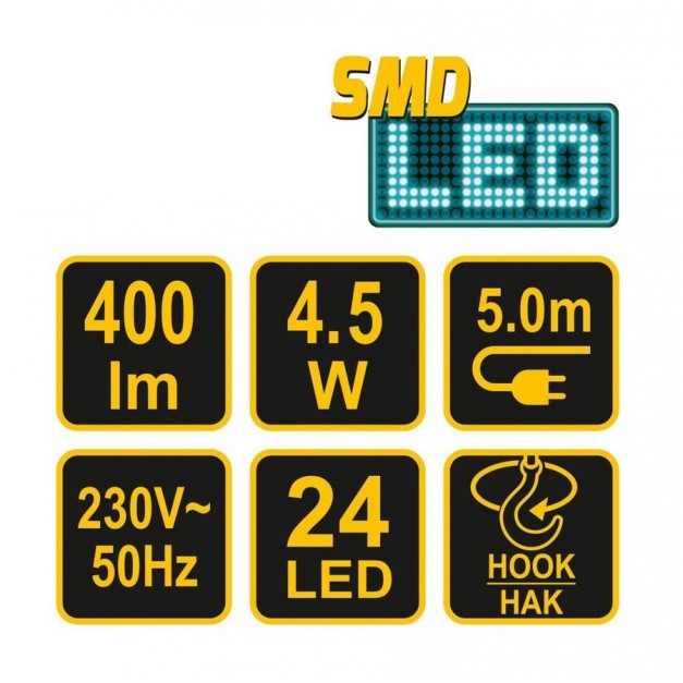 Vorel LED műhelylámpa, 4,5W SMD LED