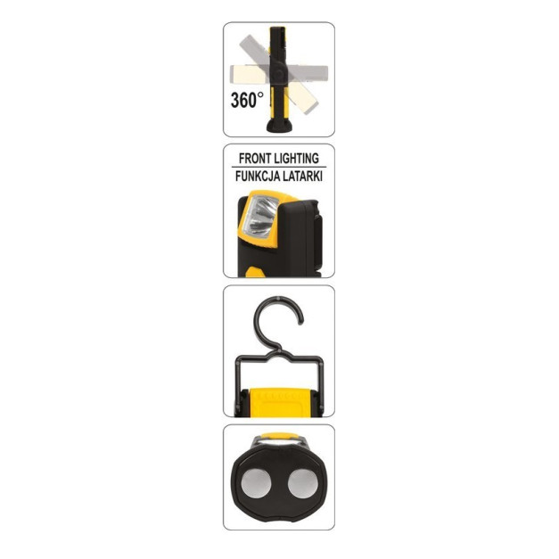 Vorel COB LED munkalámpa, 3+1W, elemes