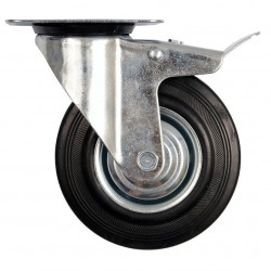 Vorel 75mm fékezhető forgóvillás tömörgumi kerék, 40 kg-ig