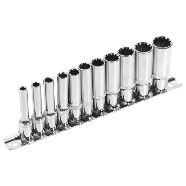 Extol hosszított Multi Lock dugófej klt., 1/4", 11 részes