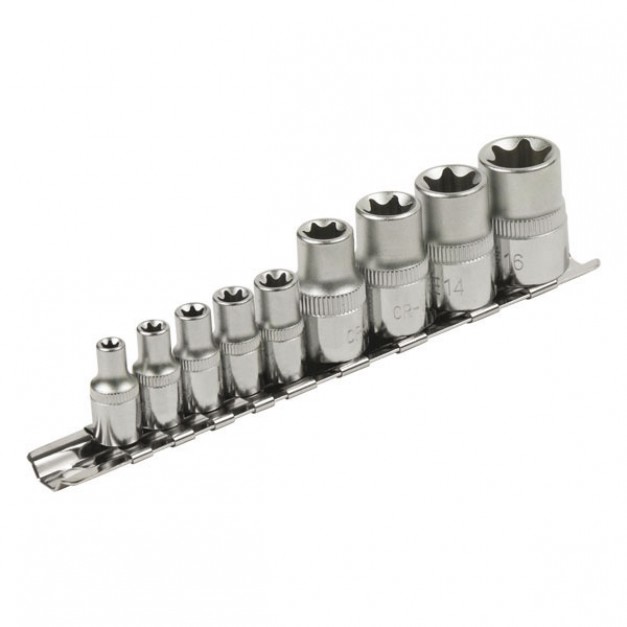 Extol E-TORX dugófej klt, 9 részes, sínen