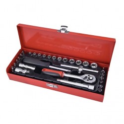 Extol 45 részes 1/4"-os dugókulcs készlet, fém dobozos