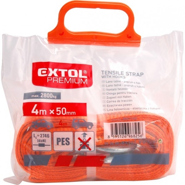 Extol vontató heveder 50mm x 4m, 2800kg, 2 kampó