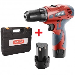 Extol Premium akkus csavarozó 12 V-os Li-Ion, 2db akku + KOFFER