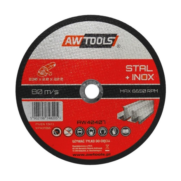 AW Tools INOX fémvágó korong 115x 1x 22,23 mm
