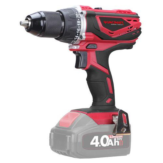 Worcraft Akkus fúrócsavarozó géptest, 20V Li-ion / 50 Nm