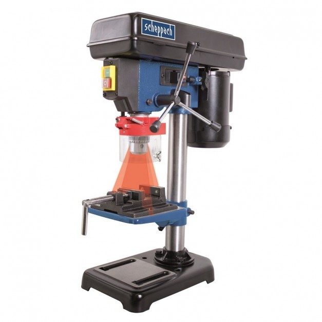 Scheppach lézeres, állványos fúrógép 500W, 13 mm tokmány + gépsatu