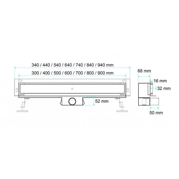 FALA Brick fali zuhanylefolyó 80cm