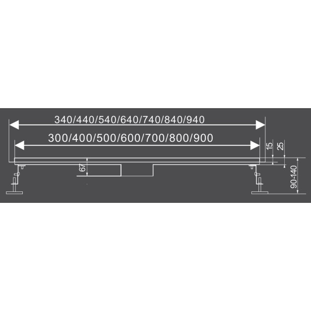 FALA Madeira Inox zuhanylefolyó 70cm