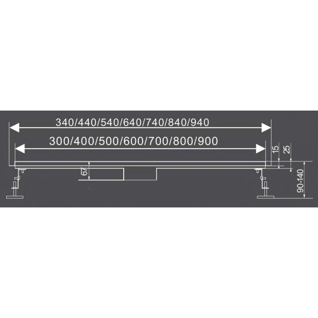 FALA Madeira Inox zuhanylefolyó 90cm