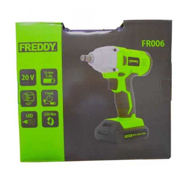 Freddy 1/2"-os akkus ütvecsavarozó, 220 Nm + Akku + töltő