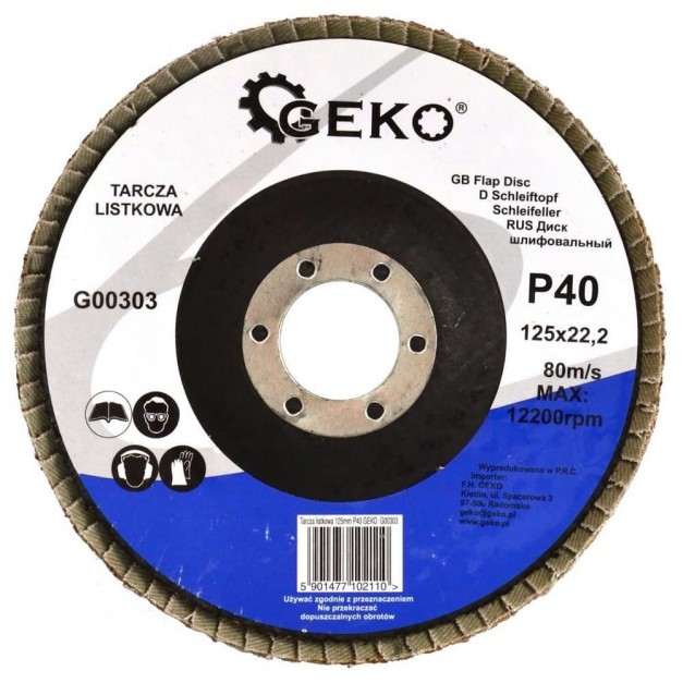 Geko lamellás csiszoló korong 125x22 P40