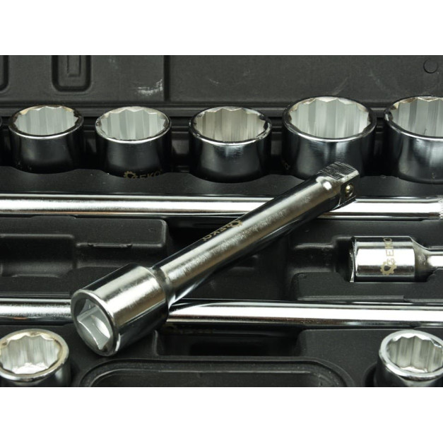 GEKO 21 darabos dugókulcskészlet 3/4" 19-50mm, 12 lapfejű