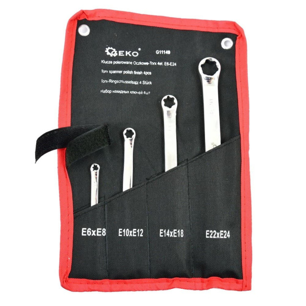 GEKO torx csillagkulcs készlet 4 db-os E6-E24