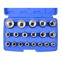 Geko 19 db-os univerzális 12 szögű dugókulcs készlet 1/2", 8-32mm