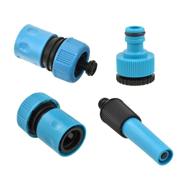 Geko tömlőcsatlakozó készlet 4db-os, 3/4"-os BLUE LINE
