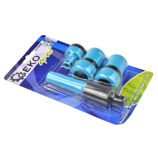 Geko tömlőcsatlakozó készlet 4db-os, 3/4"-os BLUE LINE