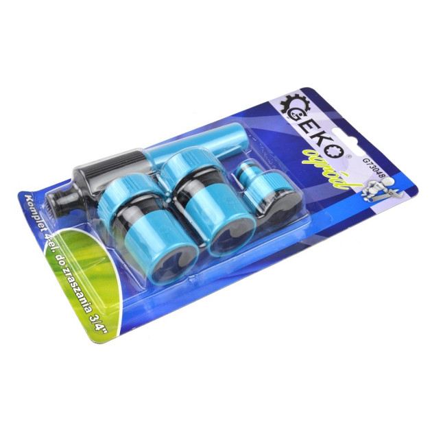 Geko tömlőcsatlakozó készlet 4db-os, 3/4"-os BLUE LINE