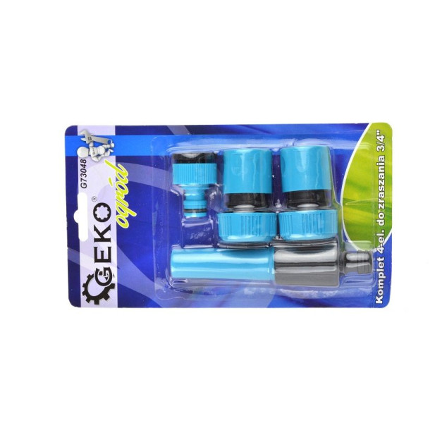 Geko tömlőcsatlakozó készlet 4db-os, 3/4"-os BLUE LINE