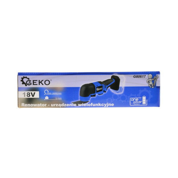 GEKO Akkus multicsiszoló géptest + szett / 18 V Li-Ion