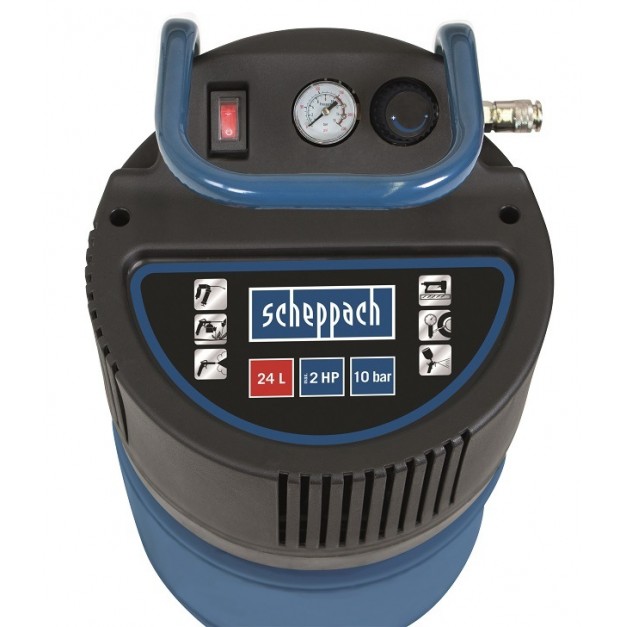 Scheppach 24 literes hordozható olajmentes kompresszor, 1.5Kw/