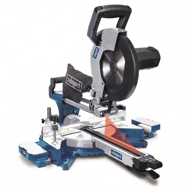 Scheppach kétsebességes, csúszósínes lézeres gérvágó 2000W/254mm