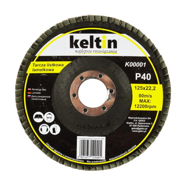 Keltin lamellás csiszoló korong 125x22 P40