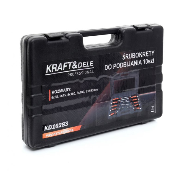 Kraft&Dele 10 részes üthető csavarhúzó készlet, kofferben